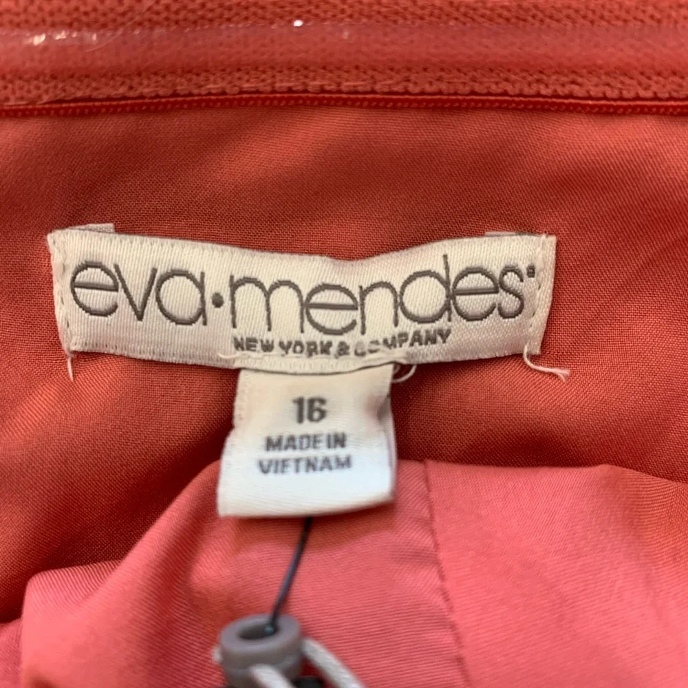 NEW Eva Mendez Coral Cocktail Dress Size 16 - Picture 4 of 5